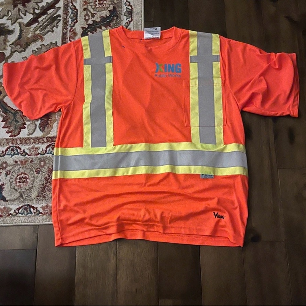 High-Visibility Orange Safety Short Sleeve Shirt